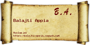 Balajti Appia névjegykártya